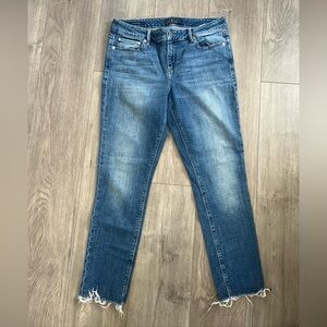 Lucky Brand Lolita Super Skinny Womens 12/33 Stretch Denim Jeans Dark Cut Off